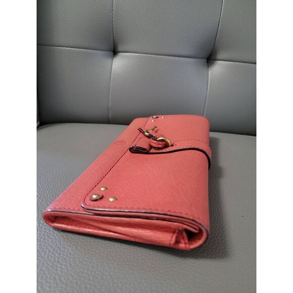 Chloe Red Leather Long Bifold Wallet - Picture 4 of 6